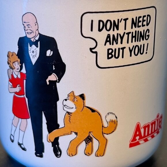 Set of 2 Vintage 1980s Little Orphan Annie, Daddy Warbucks and Dog Sandy Mugs - Picture 3 of 11